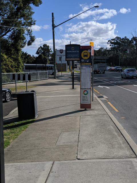 1. View from the bus stop looking towards the campus.