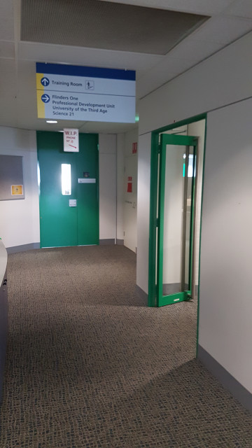 329 Staff training room at the end of the hallway.