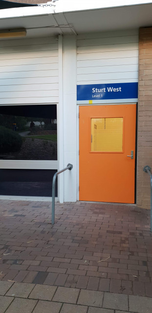 An entrance to Sturt West from the courtyard