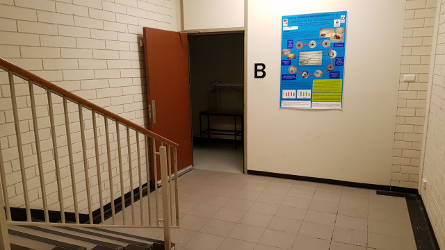 B1 office just inside this entry and to the right.