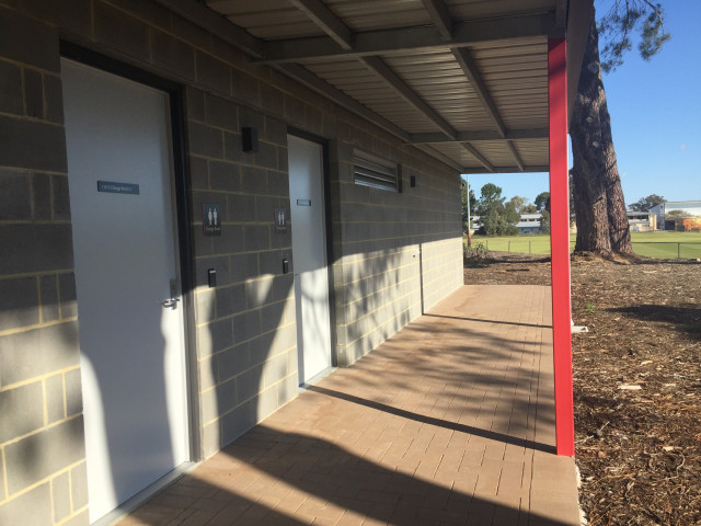 Back entrance on west side of the building