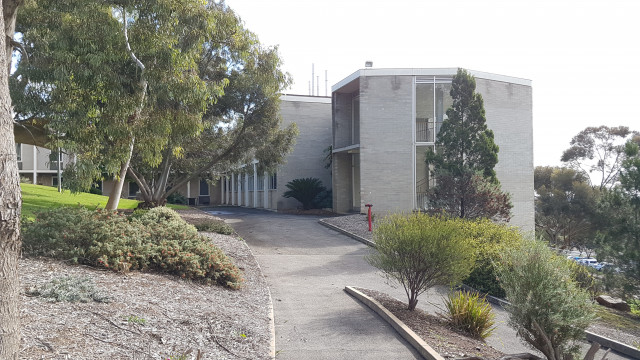 Biological Sciences level 0 entrance from courtyard.