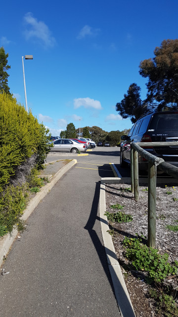Car park 15 walking entry (northwest corner).