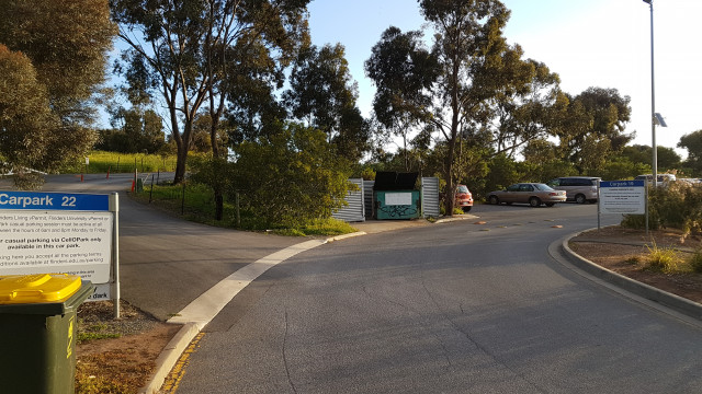 Car park 19 entrance just veering right after the car park 22 entrance.