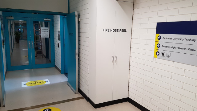 Centre for university teaching from the north staircase.