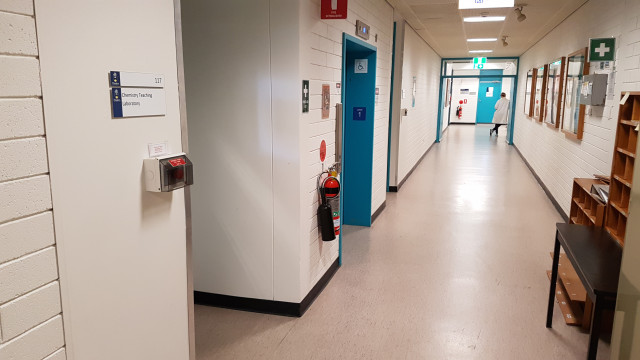 Chem lab 117 beside the west elevator.