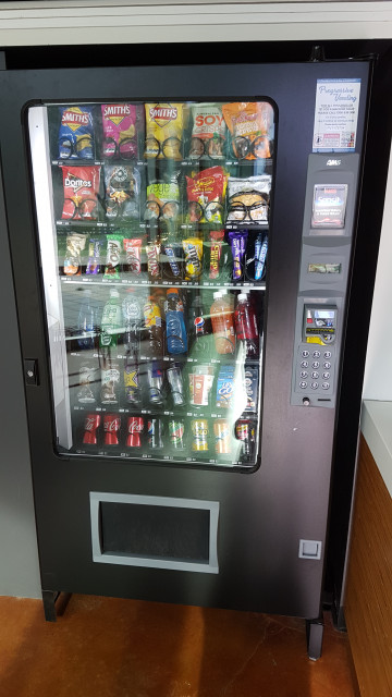 Cold beverage vending machine contents.