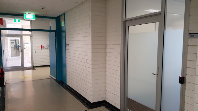 Conference room near the level one main entry.