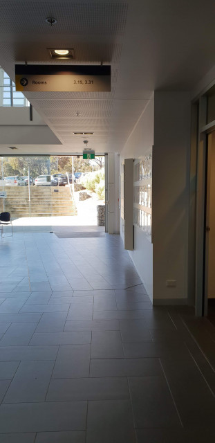 Corridor near the entrance from the carpark