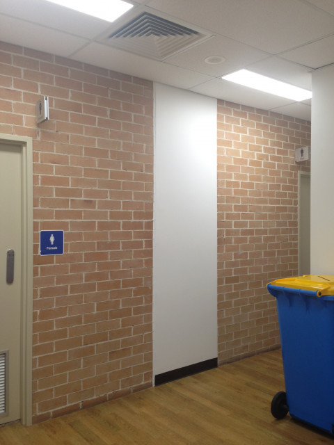 Corridor where the toilets are located
