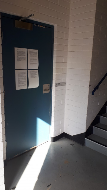 Dance studio access door