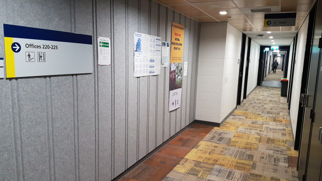 Disabled toilet on the right from the northwest corner