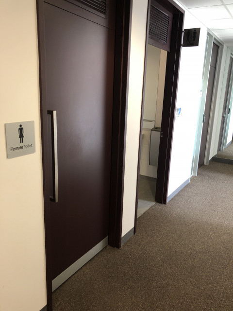 Door right after female toilets