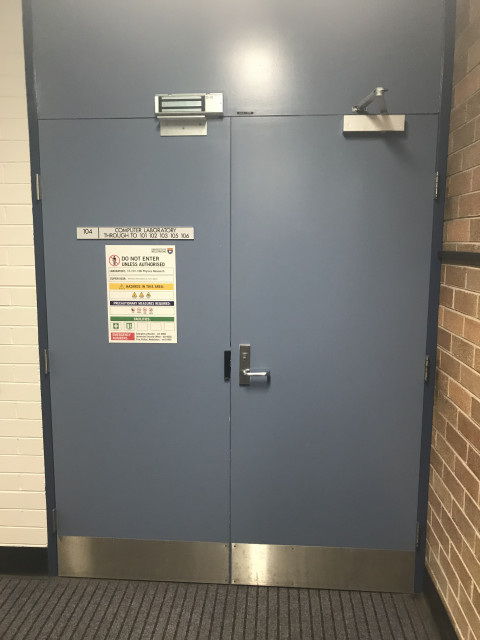 Door to computer labs