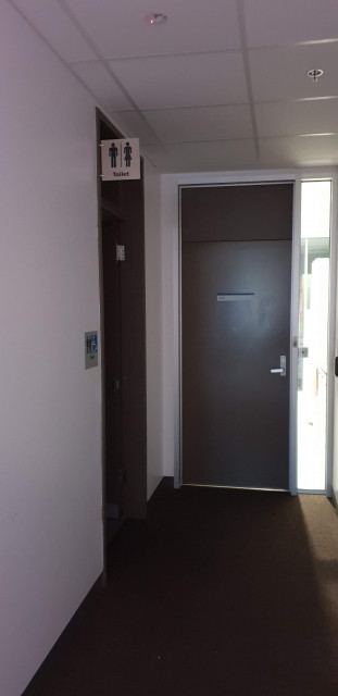 Down the corridor and around a corner you'll find the disabled toilets