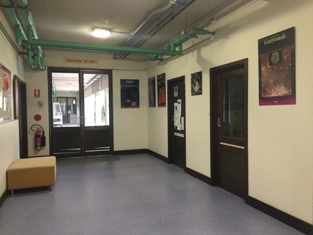 Down the corridor connecting wings north and south