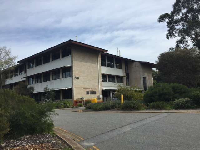 East side of the building