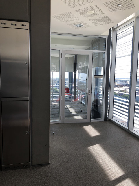 Entrance behind lift