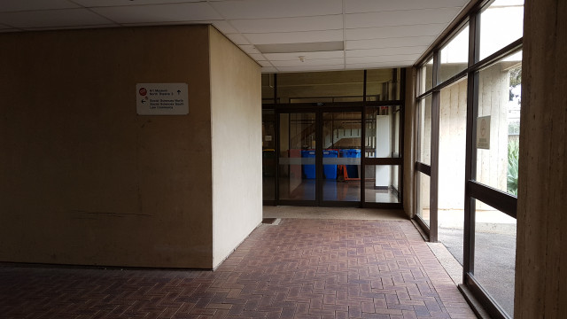 Entrance from humanities building