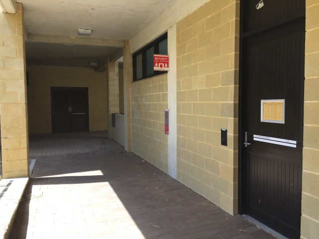 Entrance from the outside of the building