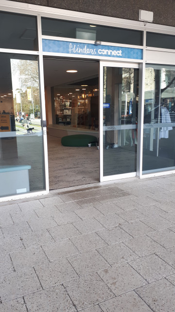 Entrance next to book shop