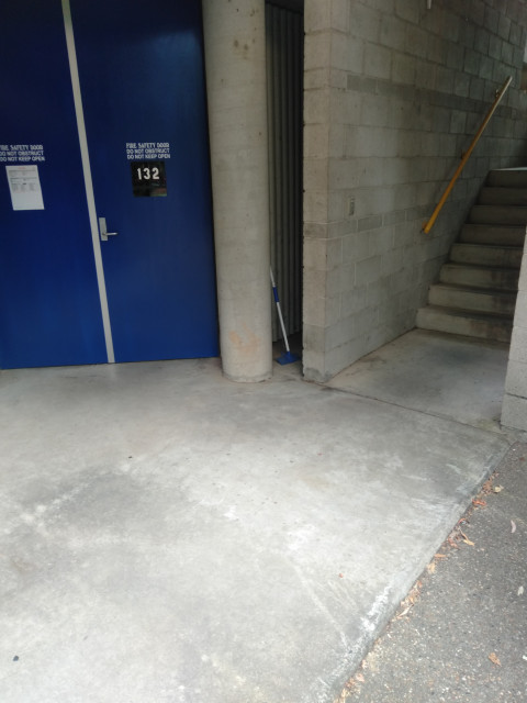 Entrance next to stairs