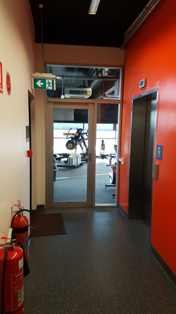Entrance of cardio room and women's gym