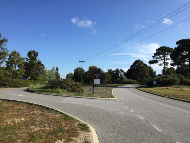 Entrance off campus drive south