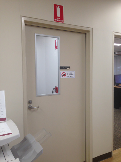 Entrance to the computer room