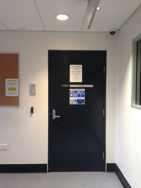 Entrance to the lab is through this lobby