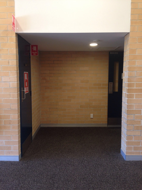 Entrance to the lecture theatre is to the right