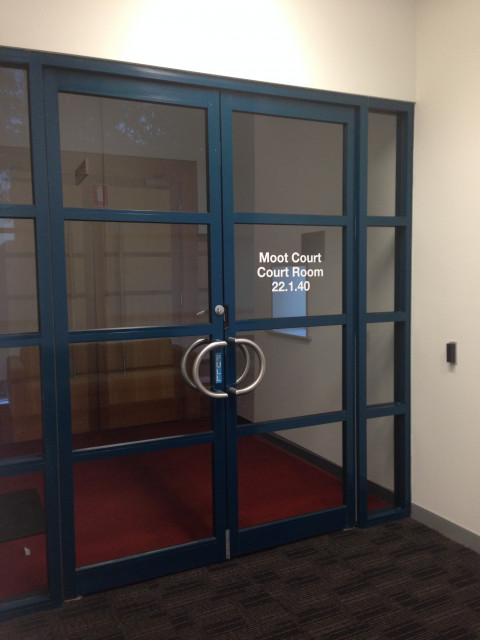Entrance to the Moot court court room