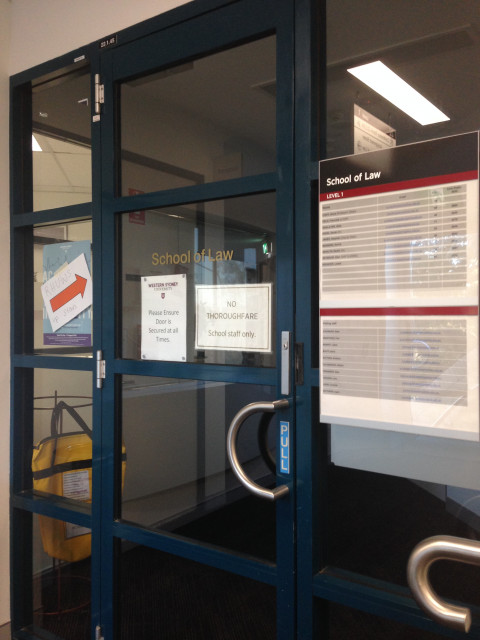 Entrance to the School of Law offices
