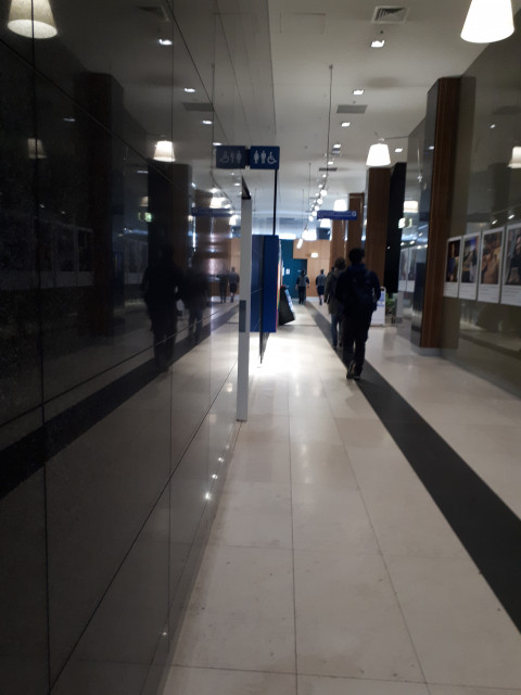 Entry on the left side of the corridor