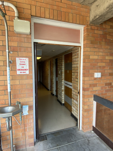 Entry to the 4th floor via the interconnected walkway at the back of the building