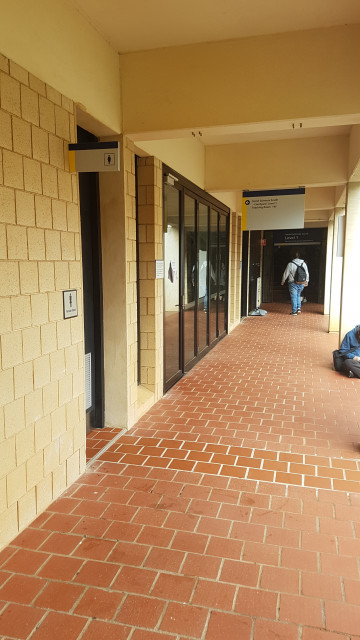 Female toilet facing the car park 4 staircase.