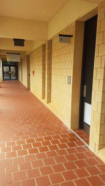 Female toilet facing the Pendopo entrance