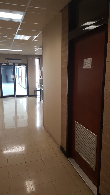 Female toilet facing the Social Sciences South walkway