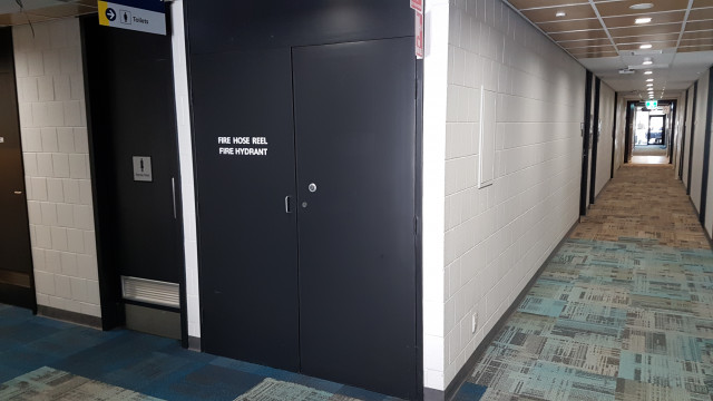 Female toilet from the law and commerce entrance.