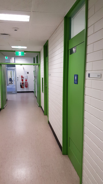Female toilets beside lecture theatre 2105.