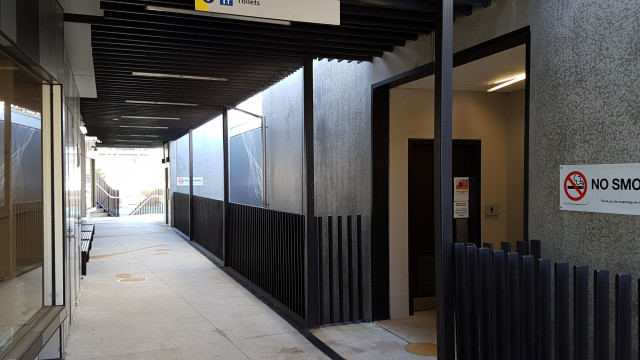 Female toilets from the road entrance.