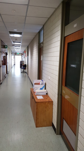 Female toilets looking down the north corridor.