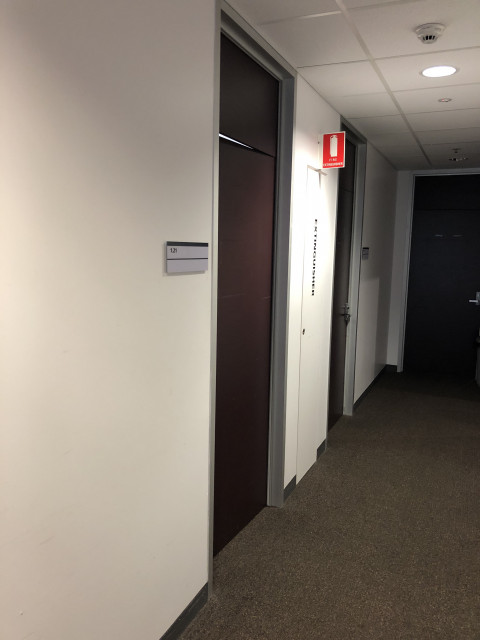 First door on left