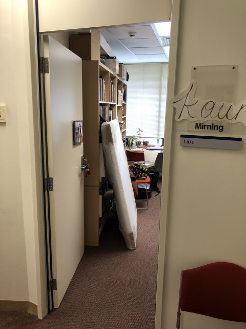 First door on right