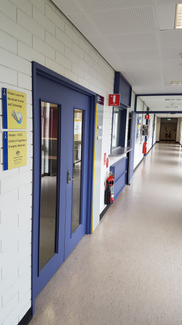 Flinders centre for nanoscale science and technology office in the central hallway.