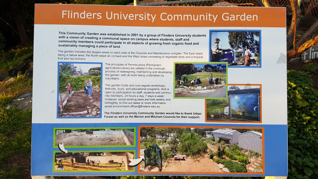 Flinders university community garden info.