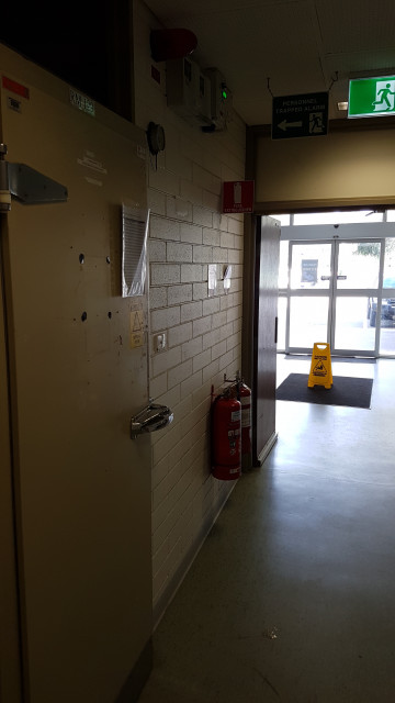Freezer room by the southwest/car park 8 entrance.