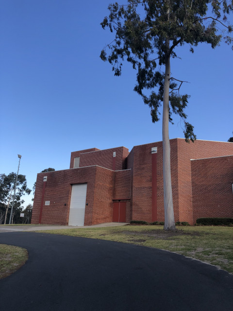 Front of building, opposite P1 and P2