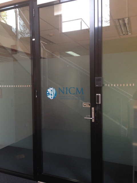 Frosted glass entrance
