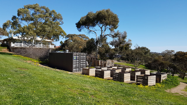 Garden being built beside the Physical Sciences building.